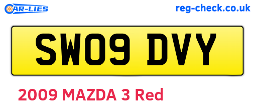 SW09DVY are the vehicle registration plates.
