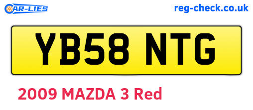 YB58NTG are the vehicle registration plates.