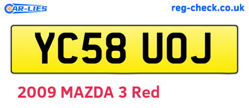 YC58UOJ are the vehicle registration plates.