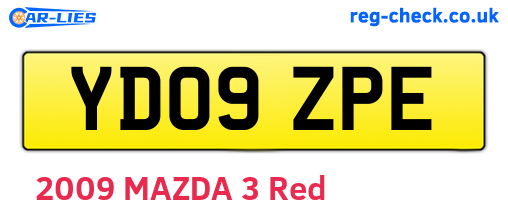 YD09ZPE are the vehicle registration plates.
