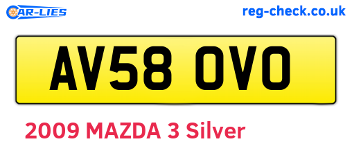 AV58OVO are the vehicle registration plates.