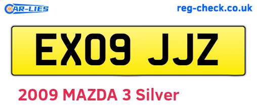EX09JJZ are the vehicle registration plates.