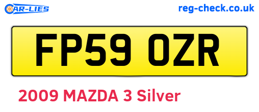 FP59OZR are the vehicle registration plates.