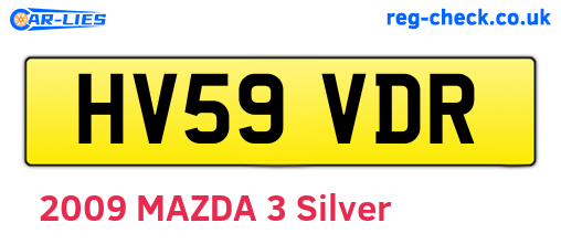 HV59VDR are the vehicle registration plates.
