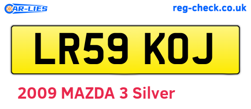 LR59KOJ are the vehicle registration plates.
