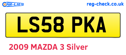 LS58PKA are the vehicle registration plates.