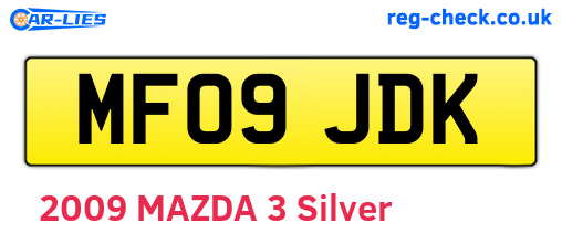MF09JDK are the vehicle registration plates.