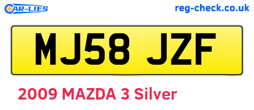 MJ58JZF are the vehicle registration plates.