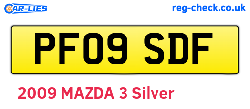 PF09SDF are the vehicle registration plates.