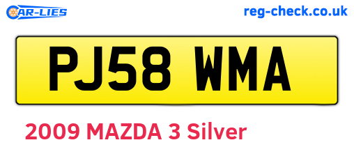 PJ58WMA are the vehicle registration plates.