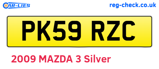 PK59RZC are the vehicle registration plates.