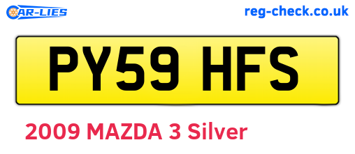 PY59HFS are the vehicle registration plates.