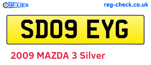 SD09EYG are the vehicle registration plates.