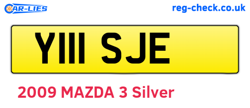 Y111SJE are the vehicle registration plates.