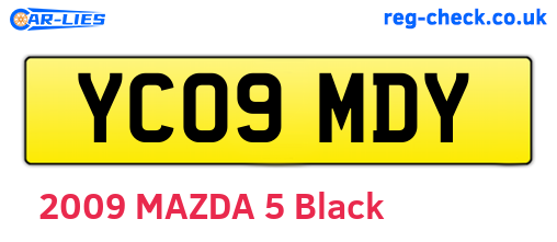 YC09MDY are the vehicle registration plates.