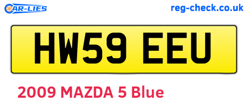 HW59EEU are the vehicle registration plates.