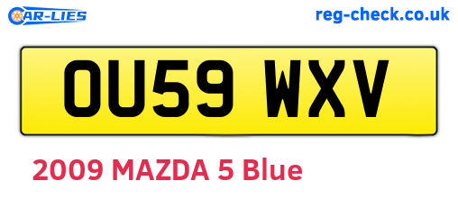 OU59WXV are the vehicle registration plates.