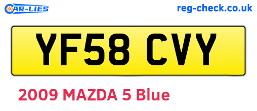 YF58CVY are the vehicle registration plates.