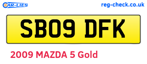 SB09DFK are the vehicle registration plates.
