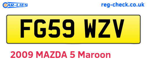 FG59WZV are the vehicle registration plates.