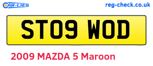 ST09WOD are the vehicle registration plates.