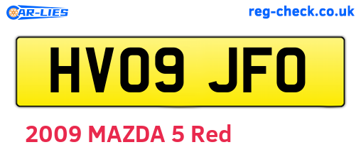 HV09JFO are the vehicle registration plates.