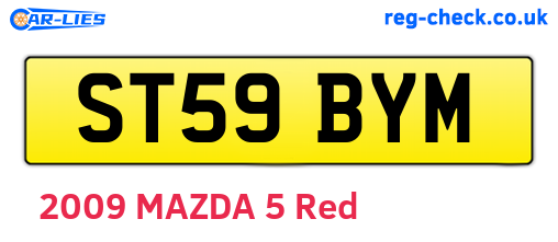 ST59BYM are the vehicle registration plates.