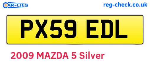 PX59EDL are the vehicle registration plates.