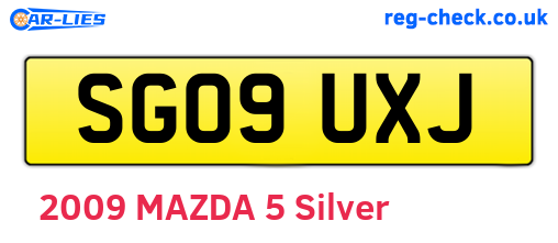 SG09UXJ are the vehicle registration plates.