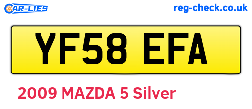 YF58EFA are the vehicle registration plates.