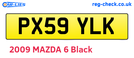 PX59YLK are the vehicle registration plates.