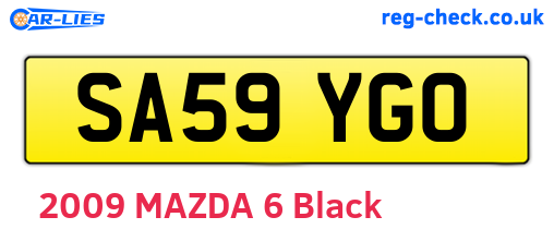 SA59YGO are the vehicle registration plates.