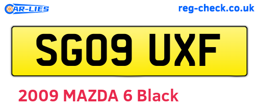 SG09UXF are the vehicle registration plates.