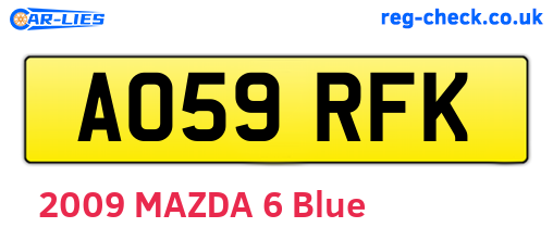 AO59RFK are the vehicle registration plates.