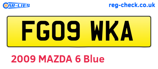 FG09WKA are the vehicle registration plates.
