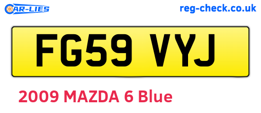 FG59VYJ are the vehicle registration plates.