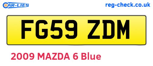 FG59ZDM are the vehicle registration plates.