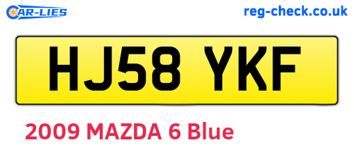 HJ58YKF are the vehicle registration plates.