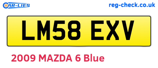 LM58EXV are the vehicle registration plates.
