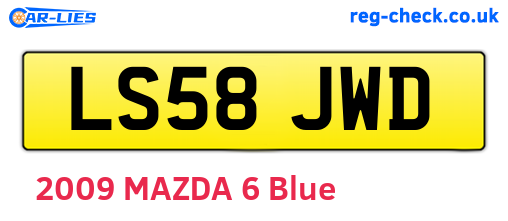 LS58JWD are the vehicle registration plates.