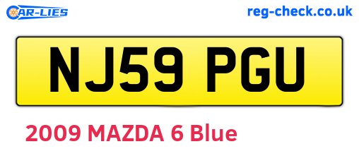 NJ59PGU are the vehicle registration plates.
