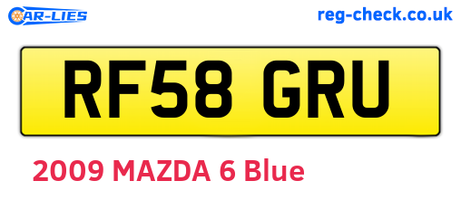 RF58GRU are the vehicle registration plates.