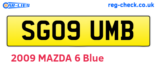 SG09UMB are the vehicle registration plates.