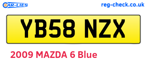 YB58NZX are the vehicle registration plates.