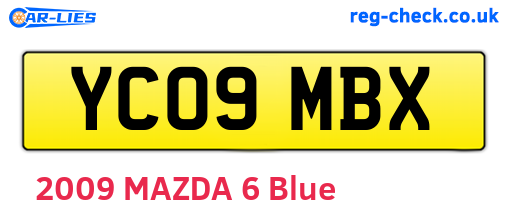YC09MBX are the vehicle registration plates.
