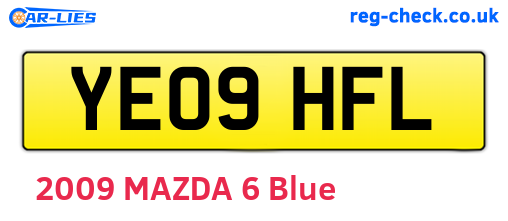YE09HFL are the vehicle registration plates.