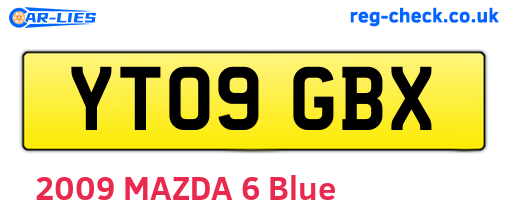 YT09GBX are the vehicle registration plates.