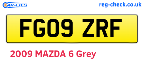FG09ZRF are the vehicle registration plates.