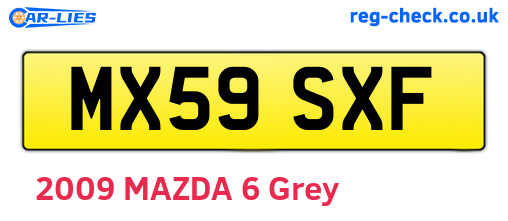 MX59SXF are the vehicle registration plates.