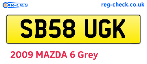 SB58UGK are the vehicle registration plates.